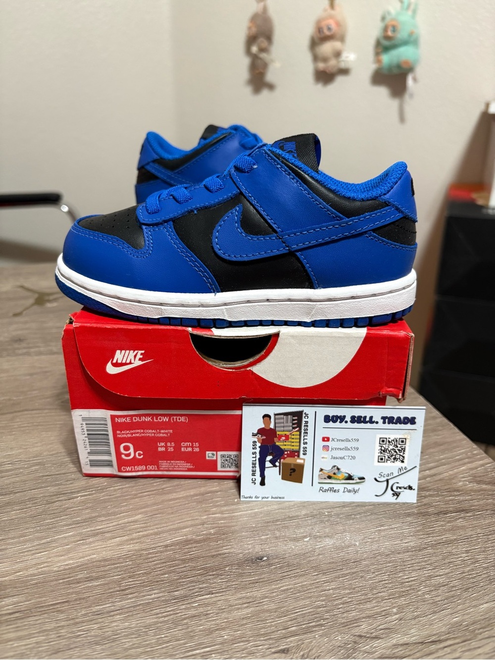 Size 9c - Nike Dunk Low Hyper Cobalt (TD) Toddler